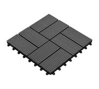 GeenYuu Lot de 11 dalles de terrasse WPC grises - 30 x 30 cm - Carrées - Pour jardin et maison - Polyvalentes - Facile à nettoyer - Design moderne