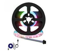 GeenYuu Lot de 2 bandes LED noires transparentes - 250 mm - Éclairage intérieur - Source d'alimentation USB - Cuivre - Plastique flexible - Pour salon, chambre à coucher, décoration de fête