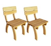 GeenYuu Lot de 2 chaises de jardin en pin imprégné, vertes, 50 x 60 x 86 cm, robustes, avec dossier, pour terrasse, balcon, jardin, charme rustique, résistant aux intempéries, durable