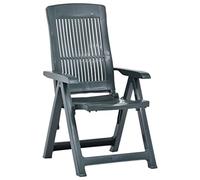 GeenYuu Lot de 2 chaises de jardin réglables en plastique, vertes, résistantes aux intempéries, pliables, faciles à transporter, idéales pour terrasse, balcon, jardin, position assise détendue