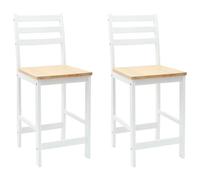 GeenYuu Lot de 2 chaises de salle à manger blanches en bois d'hévéa massif - 40 x 47,5 x 99,5 cm - Design moderne pour cuisine et salle à manger - Chaises en bois confortables pour le salon