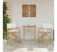 GeenYuu Lot de 2 chaises pliantes de réalisateur en bambou naturel, pliables, stables et peu encombrantes, avec accoudoirs, pour jardin, balcon, terrasse, résistantes aux intempéries et confortables