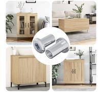 GeenYuu Lot de 2 écrous de sécurité argentés M6 x 15 mm en acier, filetage de fixation pour meubles, connecteurs en bois, construction, étagère, armoire, boulons, écrou, accessoires
