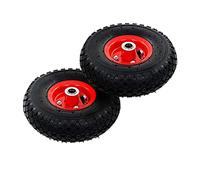 GeenYuu Lot de 2 roues de diable en caoutchouc 3,00-4 245 x 82 mm avec jantes en métal, anti-crevaison, capacité de charge 100 kg, universelles pour diable, chariot de transport, atelier, chantier