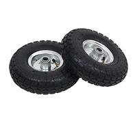 GeenYuu Lot de 2 roues de diable en caoutchouc 4,10, 3,50-4, 260 x 83 mm, pneus pneumatiques, jantes en métal, charge maximale : 100 kg, pour diable, chariot, atelier, chantier, entrepôt, transport