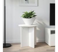 GeenYuu Lot de 2 supports de plantes en bois blanc Ø 40 x 40 cm - Pied stable pour fleurs, pot, bonsaï, étagère intérieure, étagère décorative, convient pour salon, couloir, jardin d'hiver