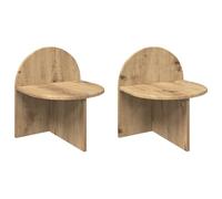 GeenYuu Lot de 2 tables de chevet en chêne Artisan - 40 x 35,5 x 45,5 cm - Table d'appoint pour chambre à coucher - Commode avec étagère de rangement - Moderne scandinave - Pour couloir, salon
