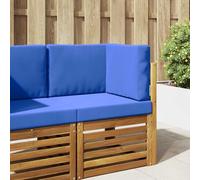GeenYuu Lot de 3 coussins de canapé pour extérieur, en polyester, avec housse antidérapante, lavable, pour jardin, terrasse, balcon - Bleu roi