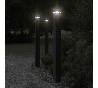 GeenYuu Lot de 3 lampes de chemin en aluminium moulé sous pression - 110 cm - Avec diffuseur PC - Résistant aux intempéries - IP44 - Pour extérieur, terrasse, balcon, allée, cour