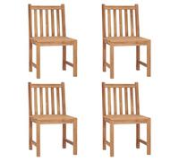 GeenYuu Lot de 4 chaises de jardin avec coussin en teck massif 50 x 53 x 90 cm - Résistant aux intempéries - Pour terrasse et jardin - Robuste et durable - Avec lasure à base d'eau et coussins de