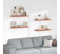 GeenYuu Lot de 4 étagères murales rouges en bois - 80 x 23,5 x 4 cm - Montage mural - Peu encombrant - Pour salon, chambre à coucher, cuisine, salle de bain, étagère stable pour livres, décoration et