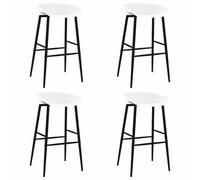 GeenYuu Lot de 4 tabourets de bar blancs avec pieds en métal - Siège ergonomique - 48 x 46 x 85 cm - Tabouret de comptoir pour salle à manger, salle de fête, salon