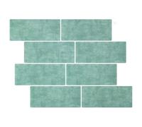 GeenYuu Lot de 50 carreaux de métro gris-vert - 29 x 21 cm - En polyuréthane PET autocollant avec colle forte - Pour cuisine, salle de bain, décoration murale, bricolage, bricolage, scrapbooking