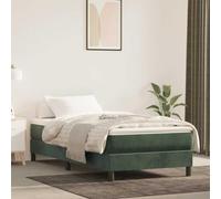 GeenYuu Matelas à Ressorts ensachés 100 x 220 cm Vert foncé avec Housse Velours Amovible, Mousse Ergonomique Ferme, Soutien pour Sommeil Confortable et Repos Optimal en Chambre Adulte