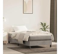GeenYuu Matelas à Ressorts ensachés 80 x 220 cm Gris Clair Velours avec Mousse Ergonomique Soutien Ferme pour lit Adulte Chambre Sommeil Repos Nuit Relaxation