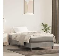 GeenYuu Matelas de lit à Ressorts ensachés fermeté Moyenne 90x190x20 cm Velours Gris Clair Mousse Ergonomique Soutien Dos Nuit Repos Chambre Adulte Enfant