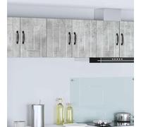 GeenYuu Meuble Armoire Mural Lucca 2 pièces Gris béton Bois d'ingénierie 30 x 31 x 40 cm Rangement Cuisine avec 2 Portes et 4 étagères pour Vaisselle ustensile et Couvert