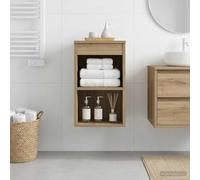 GeenYuu Meuble de Salle de Bain in-Between en Bois d'ingénierie chêne Artisanal 30x41x50 cm avec Rangement Pratique et étagère, Armoire sous évier pour Organiser Espace buanderie, Salle Bain Moderne