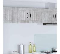 GeenYuu Meuble Mural Lucca Gris béton en Bois d'ingénierie 80 x 31 x 40 cm avec 2 Portes et 2 étagères pour Rangement Cuisine, Buffet, Placard, desserte, vaisselier Pratique et Durable