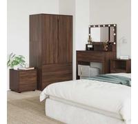 GeenYuu Meuble Rangement Salle de Bain chêne Brun 40,5 x 40 x 44 cm avec tiroir Compartiment et étagère pour Organiser Armoire vestiaire Placard Bureau Atelier