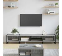 GeenYuu Meuble TV Gris Sonoma en Bois d'ingénierie 170,5 x 36 x 30,5 cm avec Pieds en Acier, Support Rangement et Console pour Salon Séjour Multimédia Audio Vidéo
