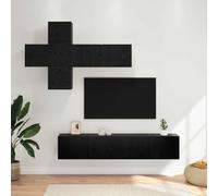 GeenYuu Meuble TV mural 3 pièces en bois moderne modulaire avec espace de rangement, compartiments, portes, peu encombrant, pour salon, home cinéma, chambre à coucher, rangement, étagère, étagère