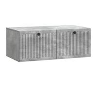 GeenYuu Meuble TV Mural Gris béton en Bois d'ingénierie 78,5 x 41 x 30 cm avec Porte pivotante, Rangement pour Salon séjour, Support Console télévision Multifonction Design Moderne Industriel