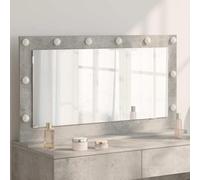 GeenYuu Miroir de lavabo à angle droit - Gris béton - 100 x 55 x 18 cm - Éclairage LED - Miroir cosmétique avec lumière blanche chaude - Alimentation USB - Pour chambre à coucher, salle de bain et