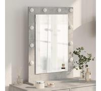 GeenYuu Miroir de lavabo à angle droit - Gris béton - 70 x 50 x 18 cm - LED - Avec lumière blanche chaude - Alimenté par USB - Pour chambre à coucher, salle de bain - Design moderne et durable