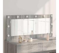 GeenYuu Miroir de lavabo à angle droit Sonoma gris 100 x 45 x 18 cm avec éclairage LED Miroir cosmétique sans cadre pour chambre à coucher et salle de bain Design moderne avec alimentation USB