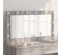 GeenYuu Miroir de lavabo à angle droit Sonoma gris 100 x 55 x 18 cm Éclairage LED Miroir cosmétique pour chambre à coucher et salle de bain avec alimentation USB et design sans cadre