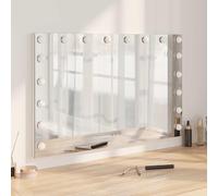 GeenYuu Miroir de maquillage LED blanc avec 3 modes d'éclairage et éclairage à intensité variable, 80 x 50 cm, verre et acier, miroir cosmétique avec contrôle tactile, base antidérapante
