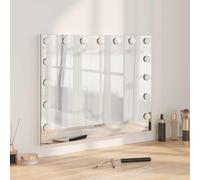 GeenYuu Miroir de maquillage LED blanc en verre et acier 58 x 10 x 47 cm avec éclairage à intensité variable, 3 modes d'éclairage, contrôle tactile, montage mural et miroir de table pour maquillage et