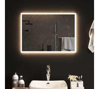 GeenYuu Miroir de salle de bain LED 70 x 50 cm en verre avec protection étanche IP65, port USB, intensité variable, pour salle de bain, chambre à coucher, couloir, design moderne sans cadre