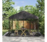 GeenYuu Moustiquaire Filet pour Gazebo 220 Mesh Noir en Polyester 3,6 x 3,6 x 2 m avec Porte zippée, Protection Insecte légère et Respirante pour Camping randonnée Plein air
