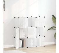 GeenYuu Organiseur de Rangement en Cube avec 9 Cubes Transparents en PP, Cadre Acier Solide, Meuble modulable empilable pour Chambre, entrée, Bureau, Placard, Dressing, Optimal