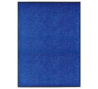 GeenYuu Paillasson Lavable Bleu 90x120 cm, Tapis d'entrée intérieur extérieur antidérapant Absorbant, essuie-Pieds grattant pour seuil Porte, Balcon, terrasse, Protection Sol Maison