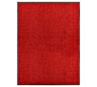 GeenYuu Paillasson Lavable Rouge 90x120 cm en Polyamide antidérapant, Tapis d'entrée Absorbant et grattant pour intérieur extérieur, Protection Sol Balcon terrasse Maison