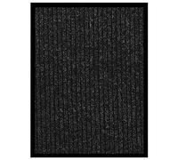 GeenYuu Paillasson rayé Anthracite 40x60 cm en polypropylène avec Dessous antidérapant, Tapis d'entrée Absorbant et grattant pour Porte, seuil, Vestibule, Balcon, terrasse, intérieur et extérieur