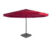 GeenYuu Parasol de Jardin Rouge avec Cadre Aluminium, Base Portable remplissable, Toile résistante UV, diamètre 5 m, Hauteur 3,85 m, manivelle intégrée