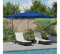 GeenYuu Parasol déporté Bleu Azure en Aluminium et Polyester 286 x 284 x 270 cm, inclinable et orientable avec Rotation 360°, idéal terrasse Jardin Piscine, Protection Solaire et ombrage Durable