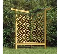 GeenYuu Pergola d'angle en Bois de pin imprégné Vert 166x81x174 cm avec Banc intégré Support tuteur pour Plantes grimpantes Rosier Vigne décoration Jardin terrasse Patio