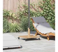 GeenYuu Pied de parasol carré en bois clair 45 x 45 x 31,5 cm avec base en acier et pieds réglables pour jardin, balcon, terrasse, stable et mobile