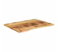 GeenYuu Plateau de bureau en bois de manguier massif 100 x 80 x 2,5 cm avec découpe - Plaque en bois naturel pour bureau, salle à manger, salon, plan de travail polyvalent et plateau de meuble