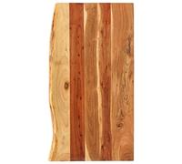 GeenYuu Plateau de lavabo de salle de bain en bois massif d'acacia - 100 x 52 x 2,5 cm - Poli avec bord d'arbre - Robuste - Résistant à l'humidité - Lavabo rustique pour salle de bain et cuisine