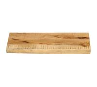 GeenYuu Plateau de table en bois de manguier massif brut 50 x 20 x 3,8 cm avec bord d'arbre, plateau de meuble polyvalent pour cuisine, salle à manger, bureau, table basse et établi, aspect bois