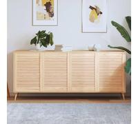 GeenYuu Portes d'armoire à persiennes en bois de pin massif 69x49,4 cm 4 pièces pour meuble cuisine placard armoire rangement buffet vaisselier cellier buanderie