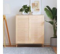 GeenYuu Portes d'armoire à persiennes en pin massif 99,3x49,4 cm 2 pcs pour meuble cuisine placard armoire caisson rangement tiroir étagère habillage intérieur buffet vaisselier