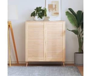 GeenYuu Portes d'armoire à persiennes en pin massif 99,3x49,4 cm 2 pcs pour meuble cuisine placard armoire caisson rangement tiroir étagère habillage intérieur buffet vaisselier