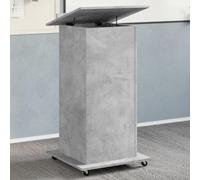GeenYuu Pupitre Gris béton Bois d'ingénierie avec tiroir et étagères, Bureau Compact à roulettes verrouillables, Poste de Travail inclinable pour télétravail, étude, Maison, Salon, Espace Gamer